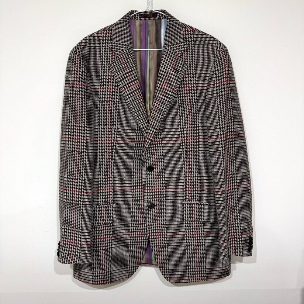 Etro Milano 'Briseide' Wool Glen Check Sport Coat Size 52L